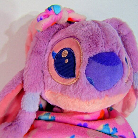 Disney Parks Lilo & Stitch Baby Angel Tropical Hoodie Blanket Pouch Plush - Picture 3 of 9